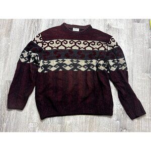 Vintage Palazzo Crew Neck Sweater Women's Size Small Graphic Print Red